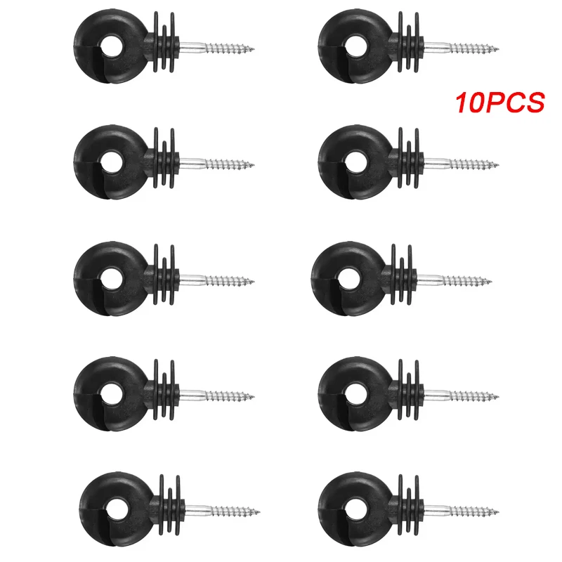 Electric Fence Insulator Wood Post Screw-in Ring Insulators For Animal Horse Husbandry 10PCS