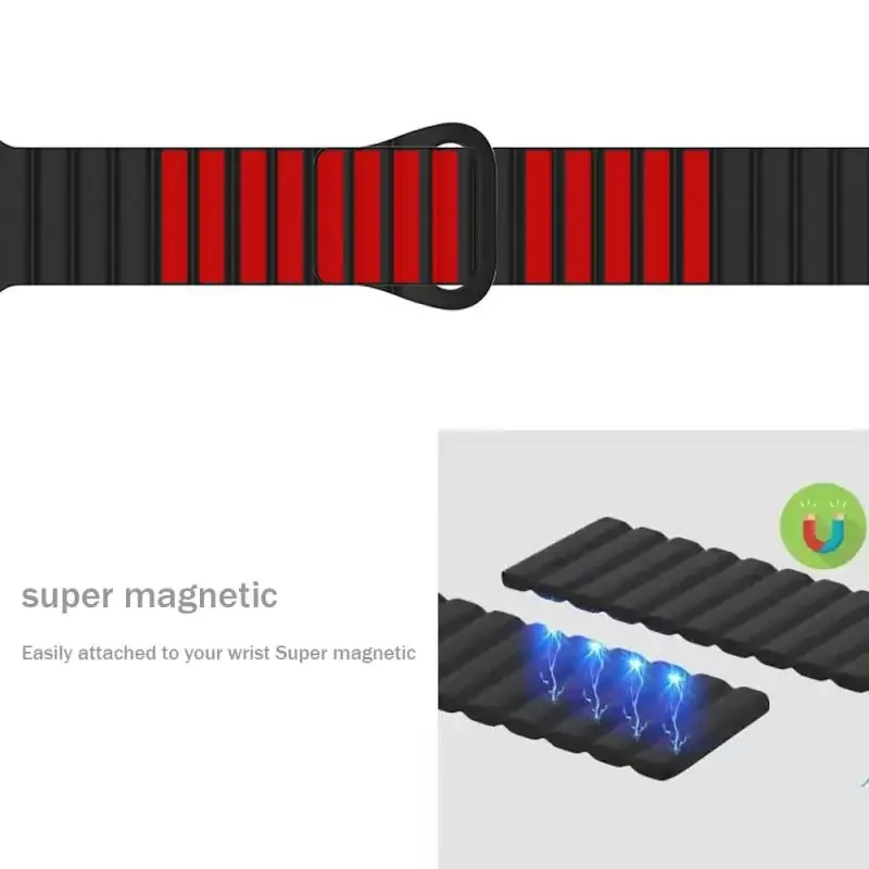 18mm Magnetic Silicone Sport Bracelet Loop Strap
