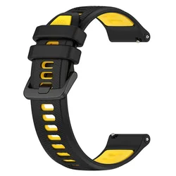 Two-Tone Silicone Watch Strap Replacement - Durable Sport Band for Forerunner 265S 255S (Black Yellow)