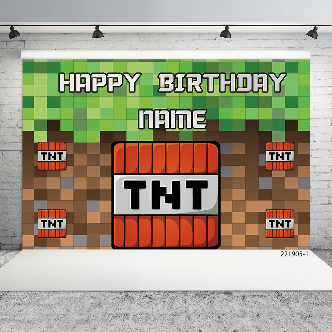 Custom Name Photophone Backdrops Pixel Game Themed Birthday Banner Photo Background Children Baby Boy Party Decor Photocall
