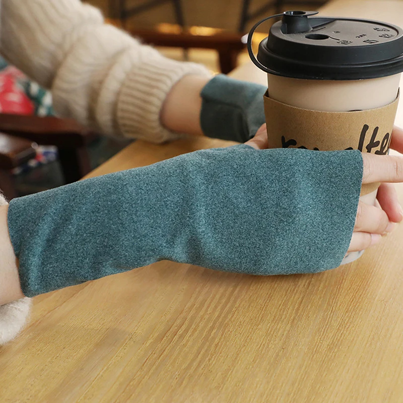 1pair Women Men Fingerless Gloves Mitten Knitted Autumn Winter Touch Screen het Half-Fingers Adult Warm Winter