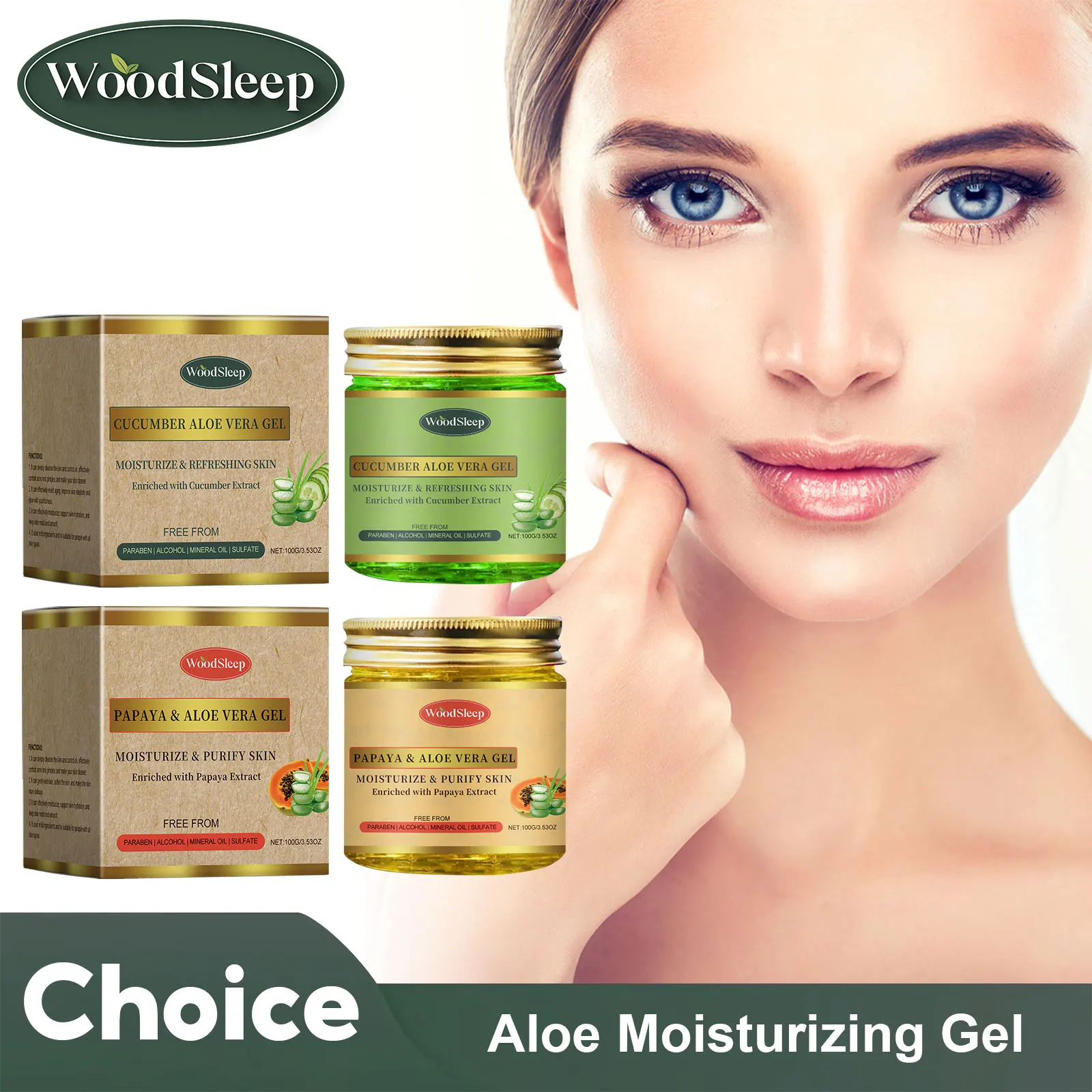 Gel lenitivo all'aloe vera Idratante profondo Riparazione delle scottature solari Migliora l'acne Allevia il rossore Pelle sensibile Crema idratante per il viso 1