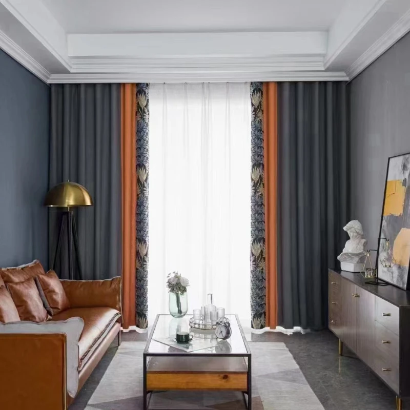 2 Panels European-style Luxury Curtains For Living Room Bedroom Thickened Simple Blackout Curtain Finished Custom Window Drapes 
