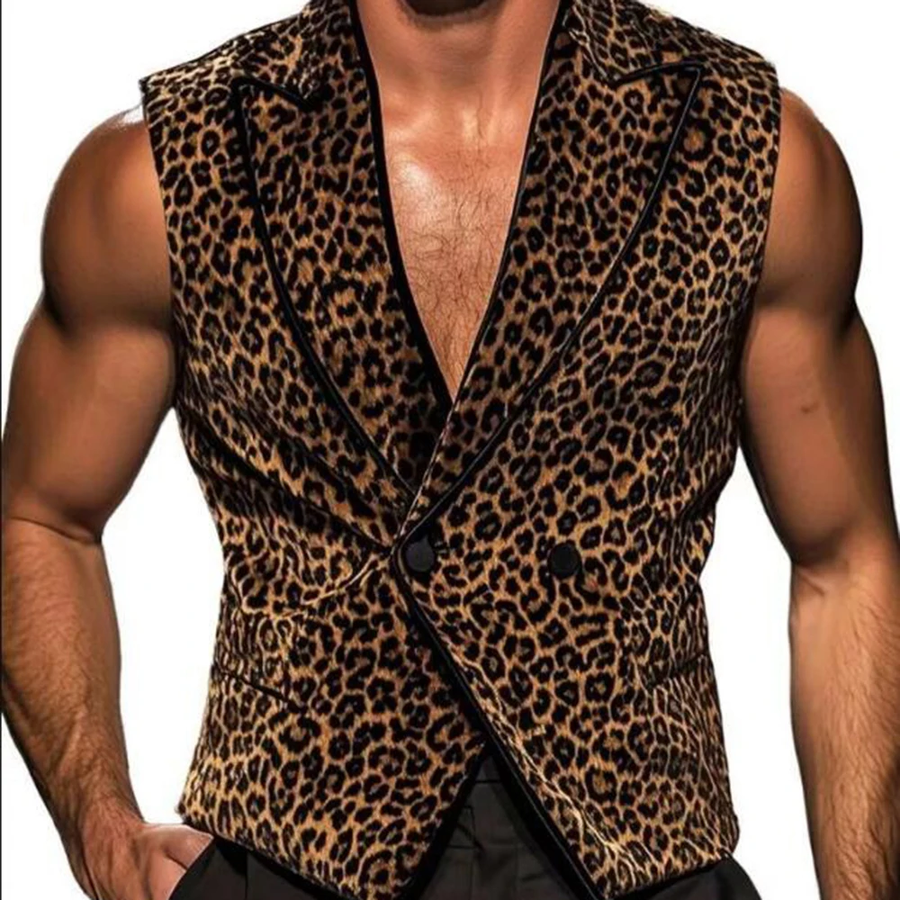 Men's Leopard Print Suits Black Peaked Lapel Prom Blazers Formal Party Man Dinner Chic Groom Wedding Tuxedos 3 Pcs