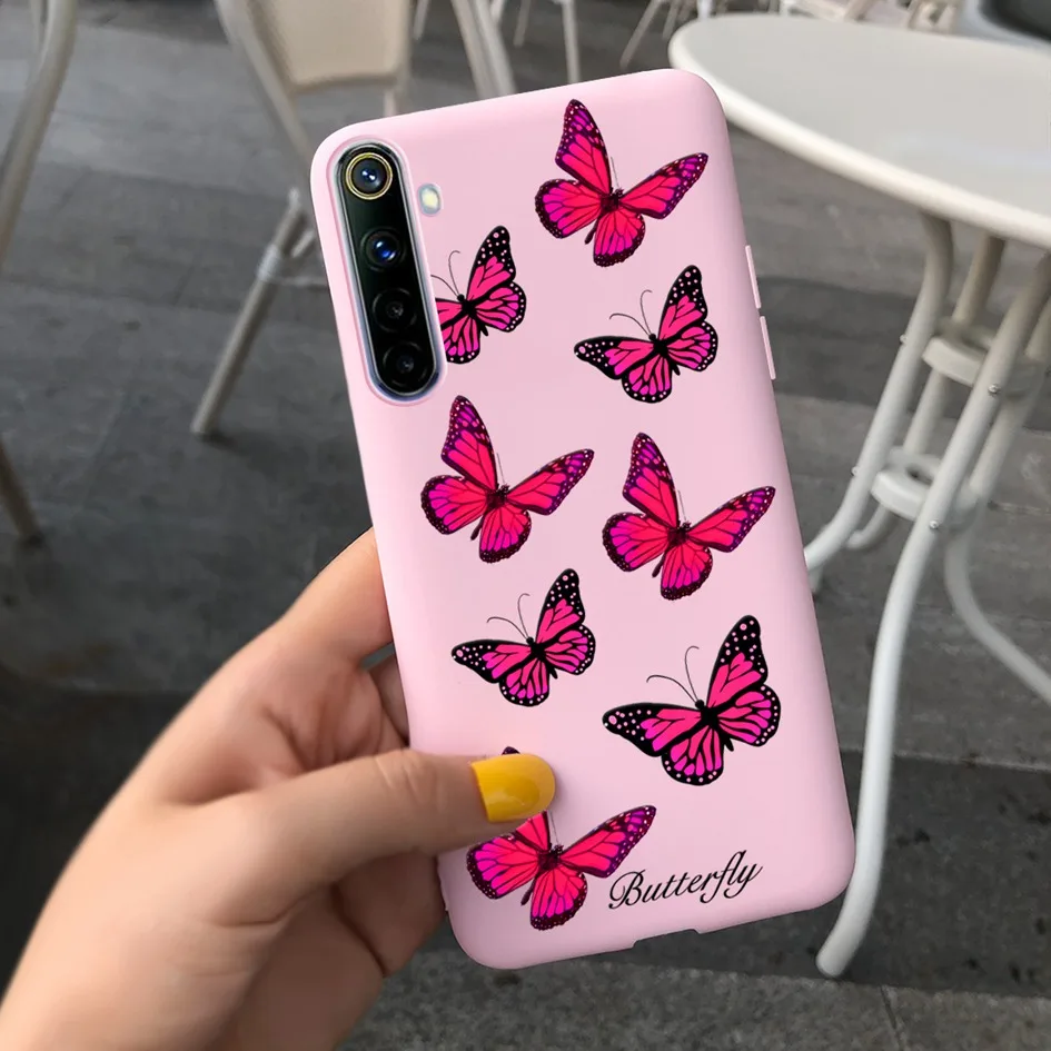 mobile pouch waterproof For Realme 6 6 Pro Case Cute Milk Cow Flower Patterns Soft Back Cover For OPPO Realme 6 6S 6Pro RMX2061 Coque Funda Realme6 Capa iphone waterproof bag