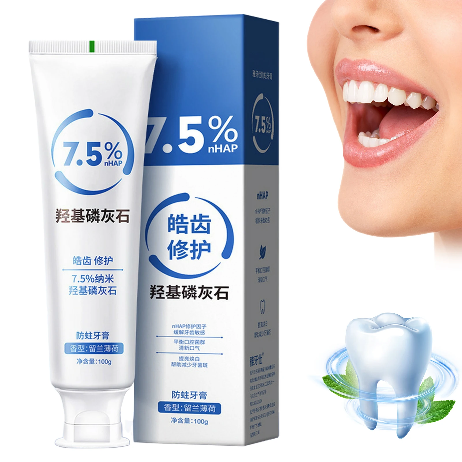Hydroxyapatite Toothpaste Safe Oral Health Whitening for Sensitive Teeth & Gum Problems 100g