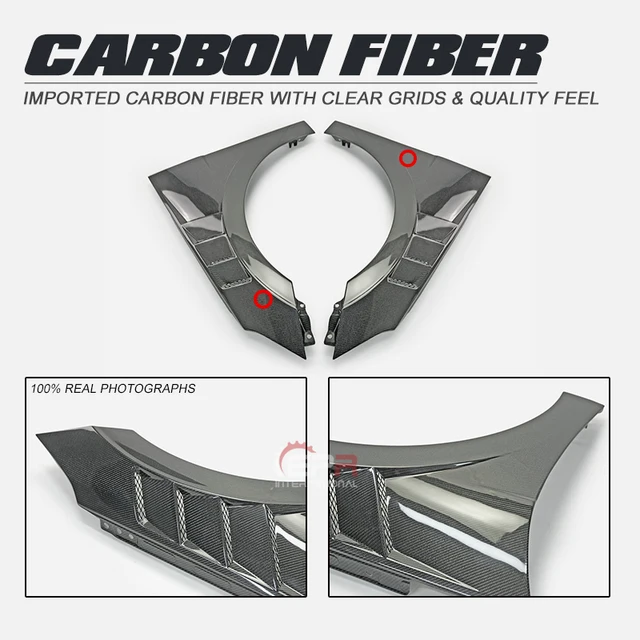For 21+ Hyundai Elantra/Avante N (CN7) EPA Type Glossy Carbon Fiber Front Fender Mudguards Pair Body Kits