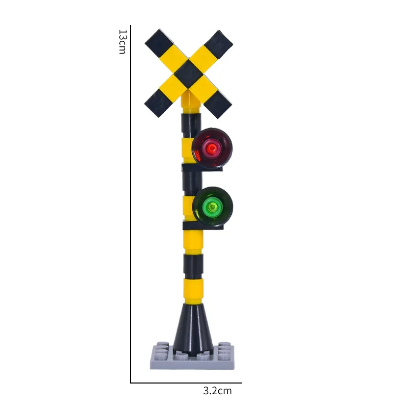 MOC City Train Building Block Train Track Corridor Elevating Rod Pedestrian Crossing Assembly Children's Toy Birthday Gift 6