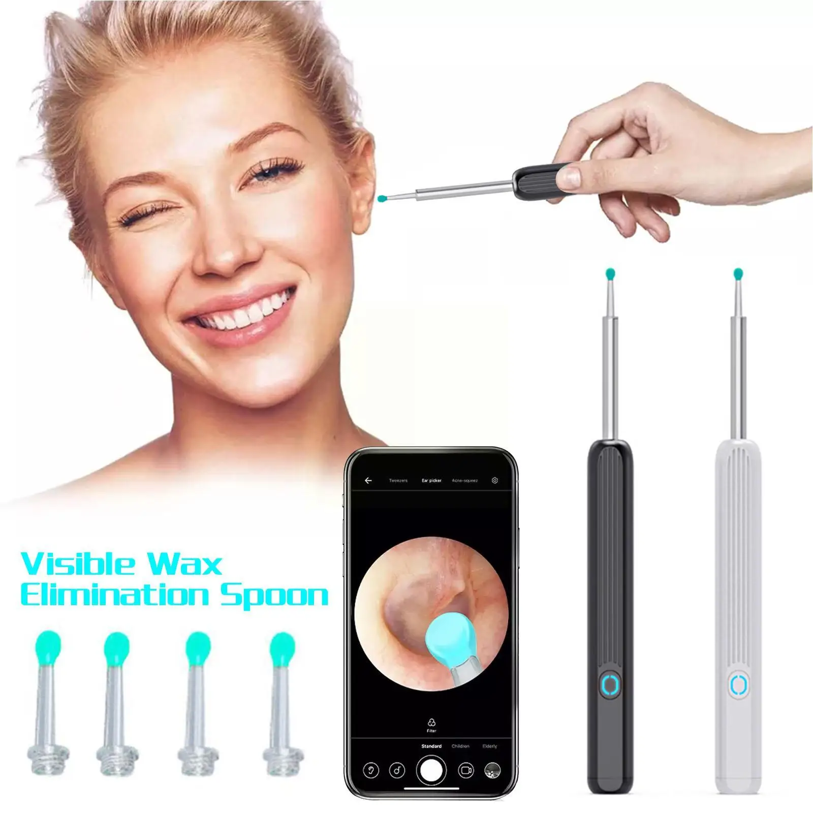 Wireless Smart Visual Ear Cleaner Otoscope Ear Wax Tool NE3 Sticks Ear Removal with Ear Camera Kit Endoscope Ear Cleaning K S3Q3 3