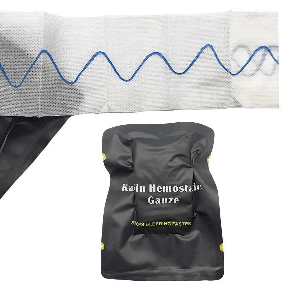 1Pack Tactical Hemostatic Emergency Trauma Wound Injury Treatment Kaolin Gauze Tourniquet Wrap Bandage Ifak First Aid Kit