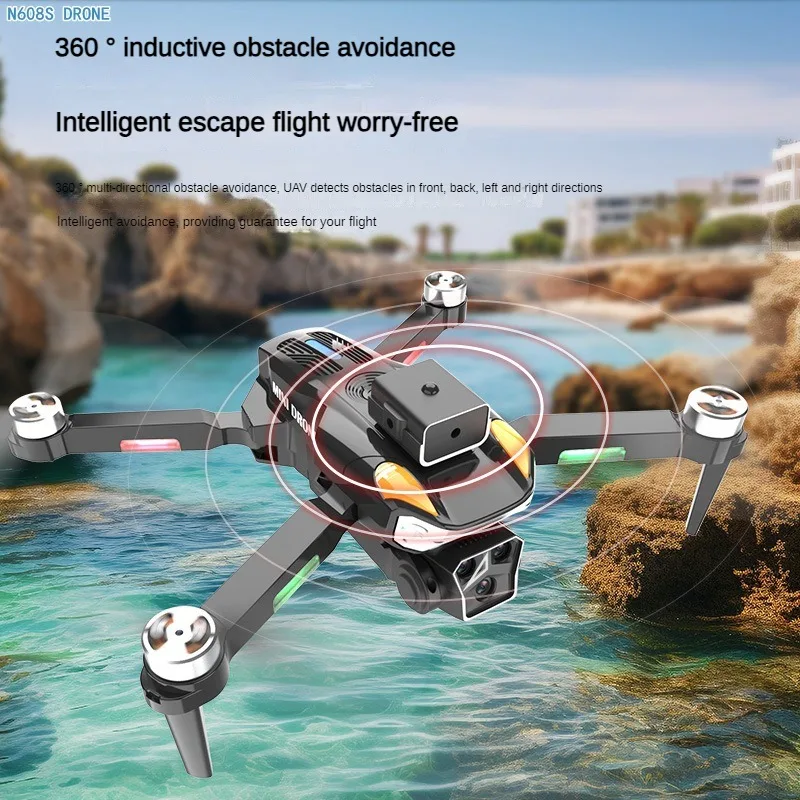 N608S 미니 드론 완구, 8K 브러시리스 3 카메라 광학 흐름, 5G 와이파이 FPV 4K 듀얼 카메라 드론, RC 쿼드콥터 드론