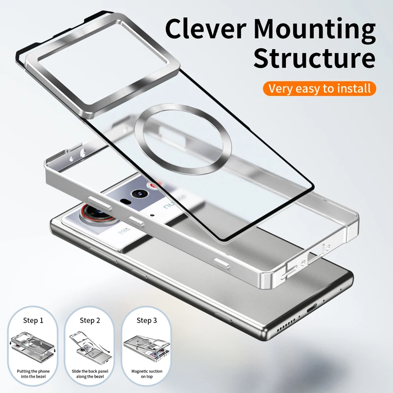 Shockproof Magnetic Translucent Matte Case with Anti-Fingerprint Aluminum Frame
