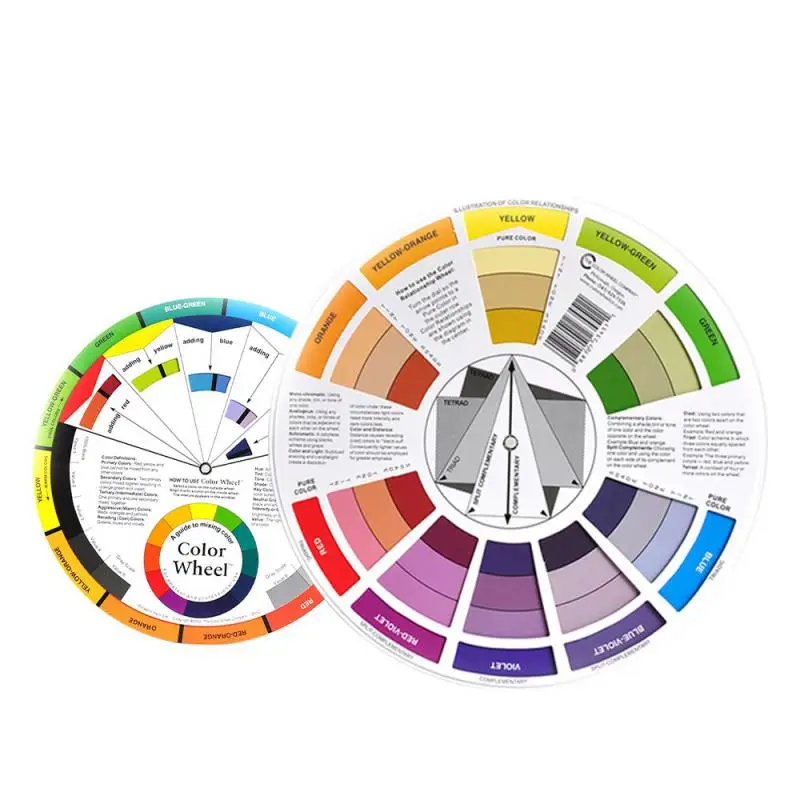 1~10PCS Professional Paper Card Design Color Mixing Wheel Ink Chart Guidance Round Central Circle Rotates Tattoo Nail Pigment