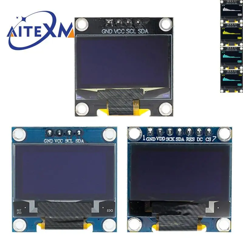 Модуль дисплея IIC SPI Serial 7/4Pin 0 96 дюйма белый/синий/желтый синий/желтый |