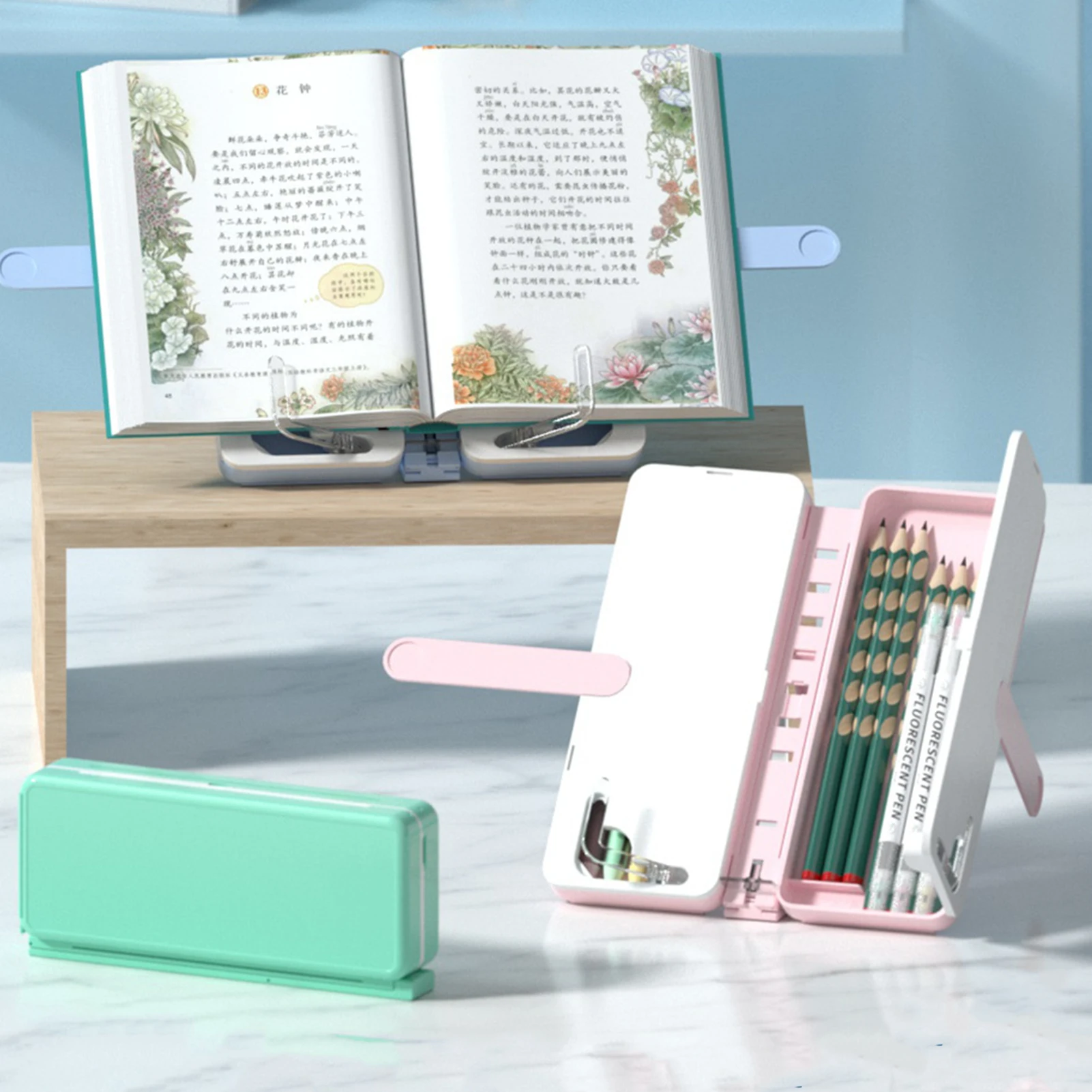 Foldable Reading Bookshelf Pencil Box Student Pencil Box High School