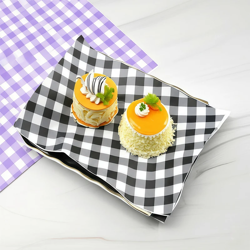 50 Pcs Greaseproof Checkered Food Wrapping Paper – Oil Resistant Burger, Sandwich &... - SKU CFWP1023 - UGI Packaging