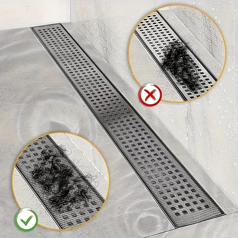 12cm*4m cutable shower drain hair catcher disposable shower drain sticker mesh bathroom kitchen sink hair filter hair drain catcher