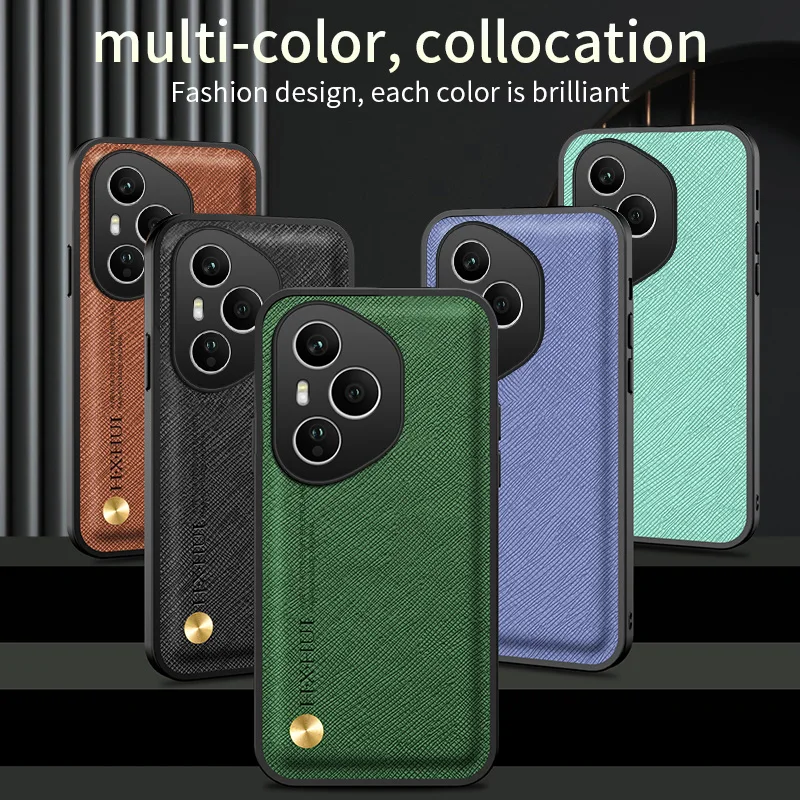 Luxury Cross Pattern Matte Leather Shockproof Case with Soft Bumper Protective Cover