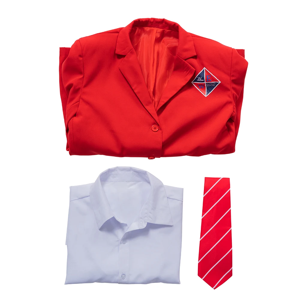 Disfraz de Rebelde para hombre, uniforme de escuela secundaria, camisa,  chaqueta, conjunto completo, fiesta de Carnaval de Halloween, traje rojo  para estudiante - AliExpress, image size:1024x1024