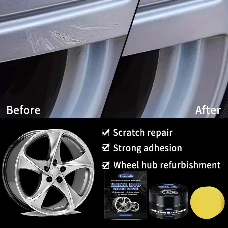 Car Wheel Rim Scratch Refurbishment Paste Tire Rim Scratch Paint Repair Black And White Silver Aluminum Alloy Rim/988v*