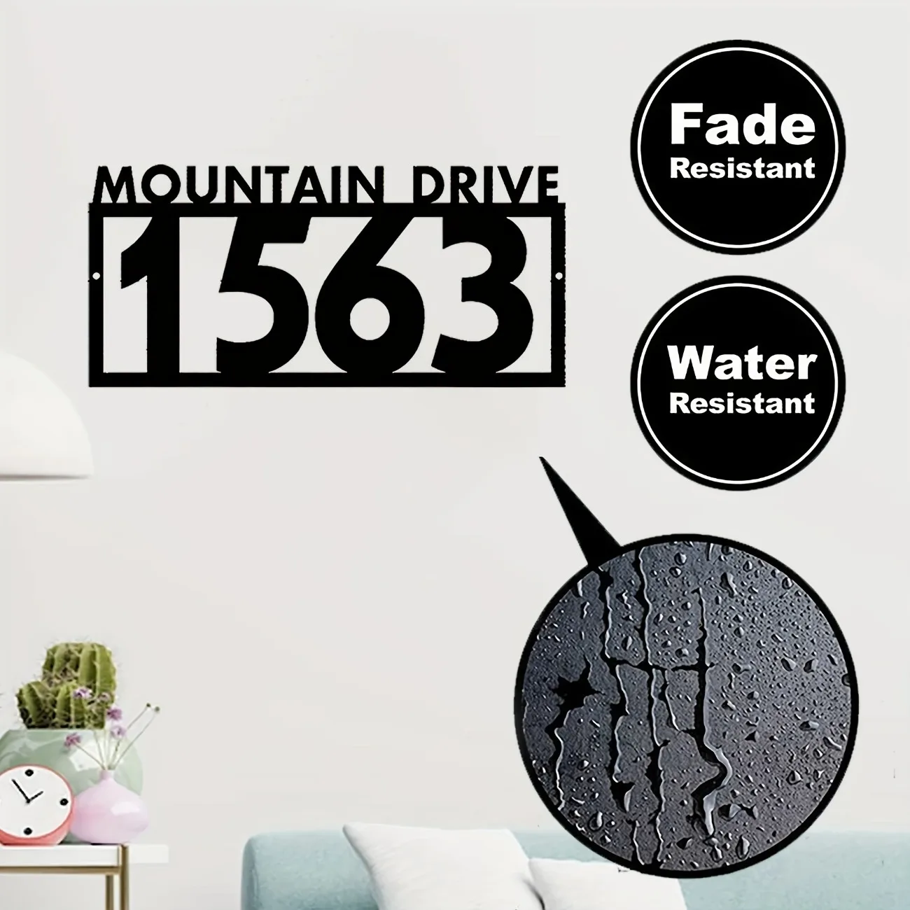 Description Picture 3 of itemCustom Metal Address Sign - Personalized House Number & Street Plaque, Durable Outdoor Wall Mount.