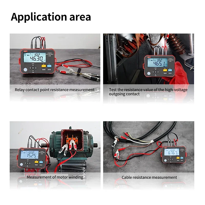 UNI-T Micro Ohm Meter UT620C+ 0.001m&Omega;～300.0K&Omega; Digital DC Low Resistance Tester Insulation Test LCD Display IP54
