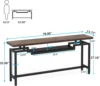 70 inch Sofa Table, Narrow Long Console Table with 2 Tiers, Industiral TV Console Behind Couch Table with Storage for Entryway, 5