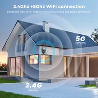 Caméra de sécurité WiFi PTZ 20MP 10K, extérieure, quatre objectifs, quatre écrans, zoom numérique 10X, caméra de surveillance vidéo double bande 2.4G et 5G 5