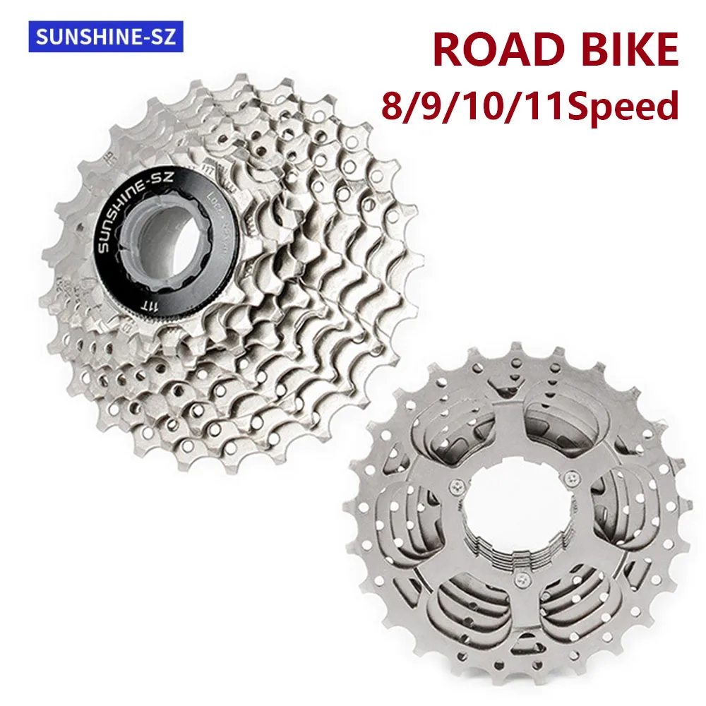 Sunshine Road Bike Cassette 8 9 10 11 12 Velocità 11V 23T/25T/28T/30T/32T/34T/36T Bicicletta Volano K7 Pignone Per Shimano Hg Hub