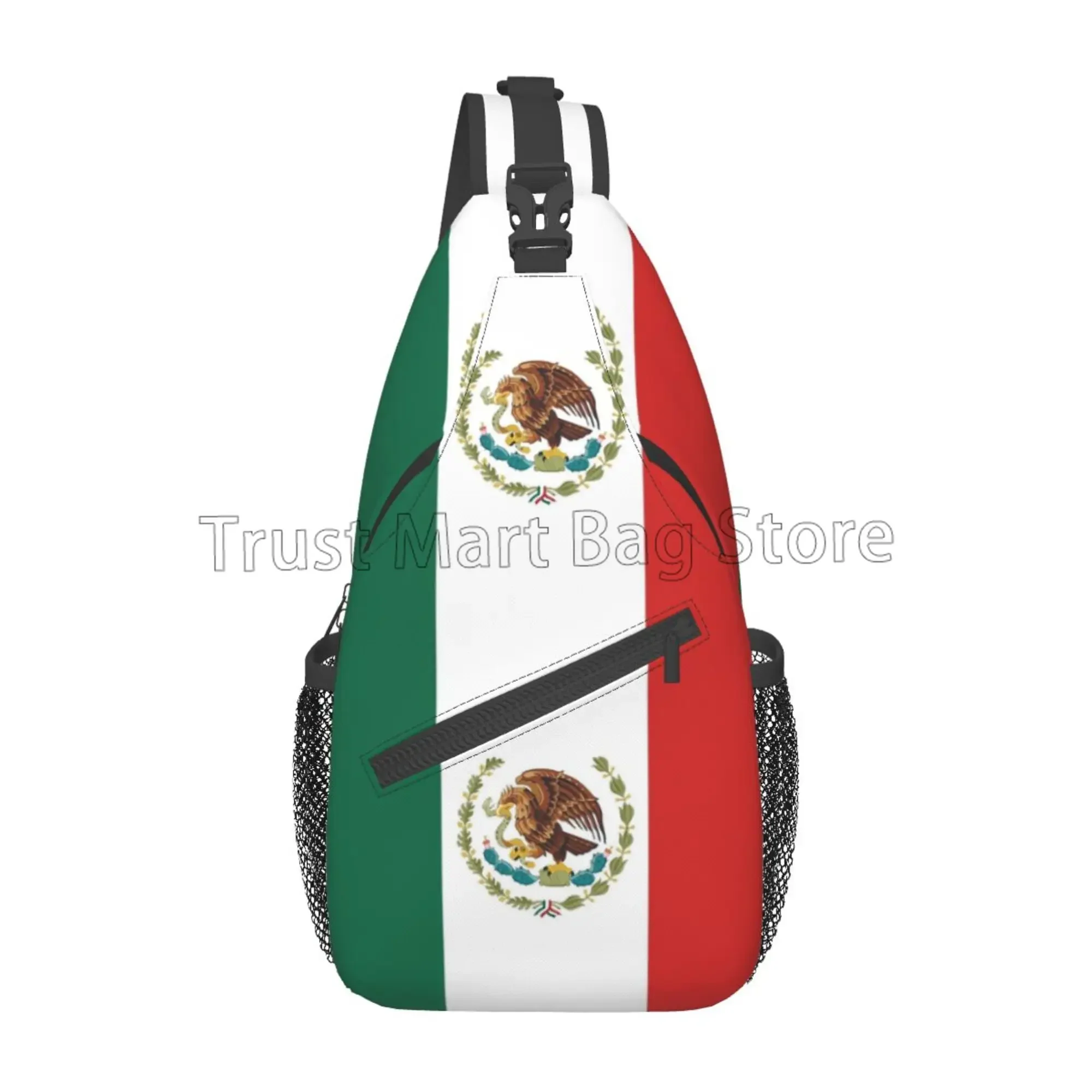

Mexico National Flag Sling Bag Unisex Casual Crossbody Backpack Chest Bag Shoulder Bag for Men Women Travel Hiking Work Sports
