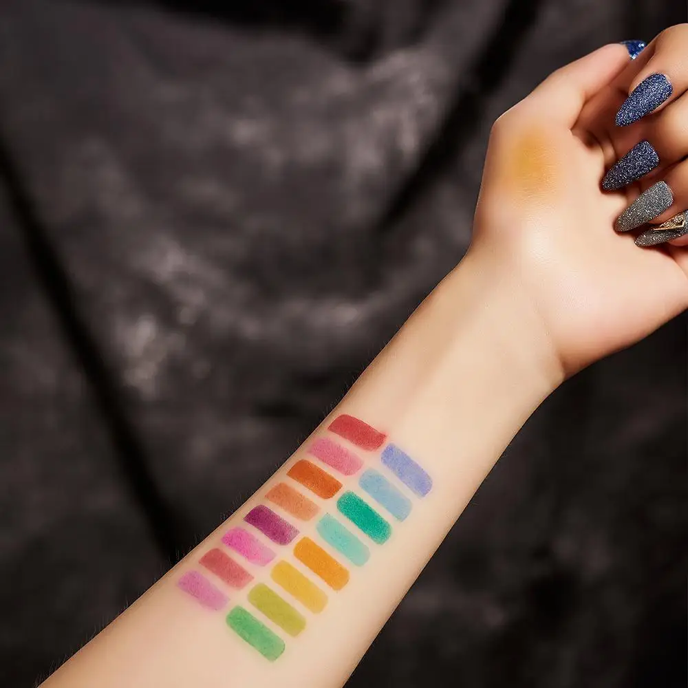 Transparent Acrylic Eyeshadow Palette Eyes Pigments Colorful Beauty Cosmetics Rainbow Eye Shadow 16 Colors Eyeshadow Palette