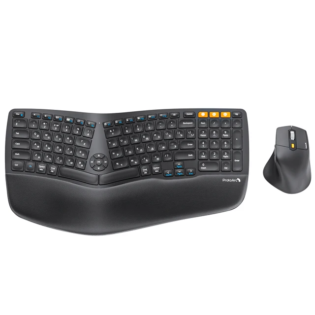 Russian Bluetooth Wireless Keyboard and Mouse Combo Split Ergonomic Keyboard for Windows Mac Android Rechargeable Mice