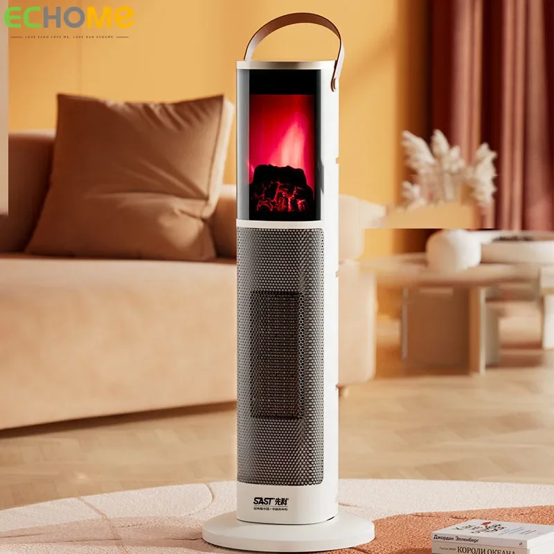 Electric Heater Household Energy-Saving 3D Simulation Flame Space Heater Quick Heating Vertical Warm Air Blower Winter Warmer