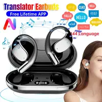 AI Smart Translation Headphones Sports Bluetooth Wireless Headset 144 Languages Real Time Translator Earbuds Free Lifetime APP
