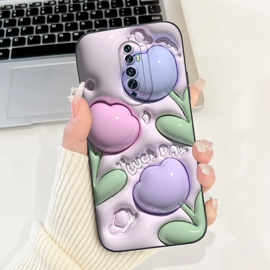 Cute Cartoon Soft Silicone Lens Protective Phone Case