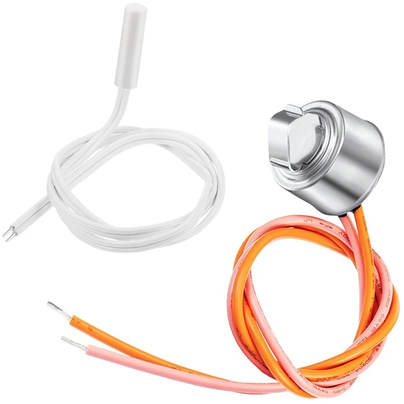 

ABGZ-2 Pcs WR55X10025 Refrigerator Temperature Sensor Replace 914093, WR50X10068 Defrost Thermostat For GE Refrigerators