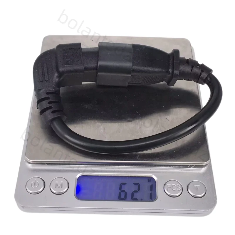 18cm IEC 320 UP Down 90 Degree C13 3 Pin Female to C14 3 Pin Male PDU Power Supply Extension Cord for Computer LED HDTV Monitor