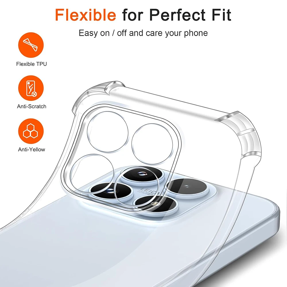 Durable Shockproof Transparent Silicone Phone Case