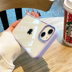 Premium Transparent Shockproof Case with Soft Bumper and Metal Camera Protector - iPhone 13 (Purple)