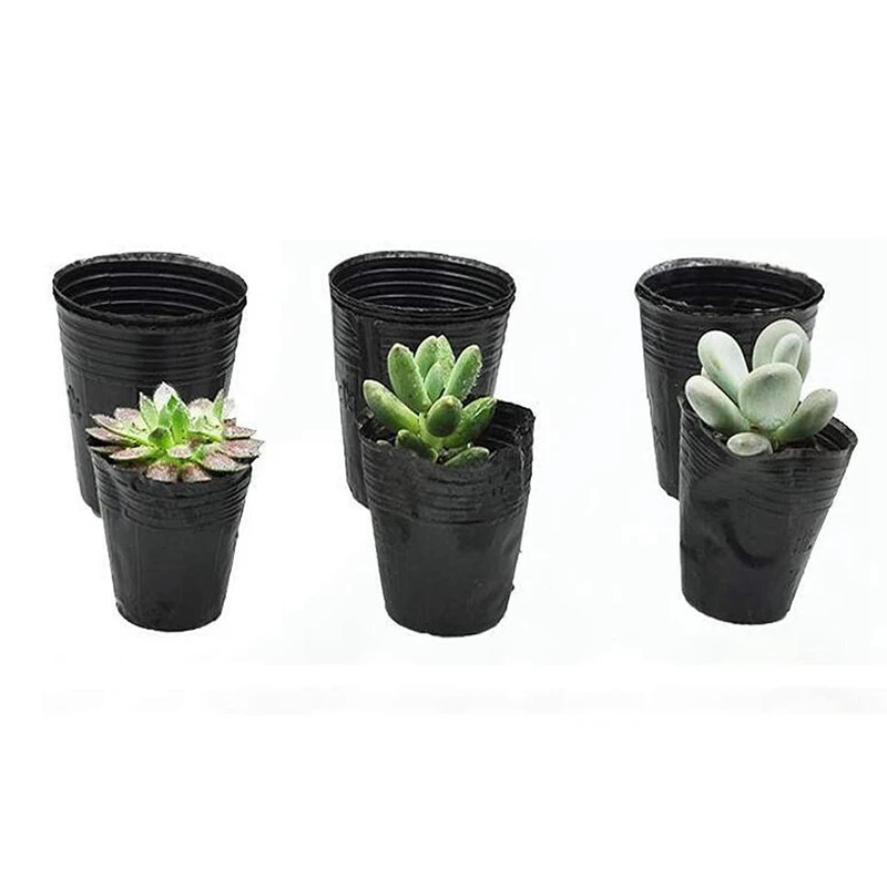 500Pcs Nursery Pot Plastic Plant Propagation Container Grow Bag Garden Supplies 8Cmx8cm 3