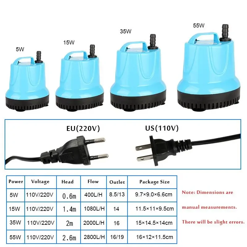 110 v 220 v ถังปลา Submersible ปั๊มน้ําด้านล่างปั๊มดูดด้านล่างกรอง Koture สําหรับถังปลา, บ่อ, พิพิธภัณฑ์สัตว์น้ํา, น้ําพุ 1