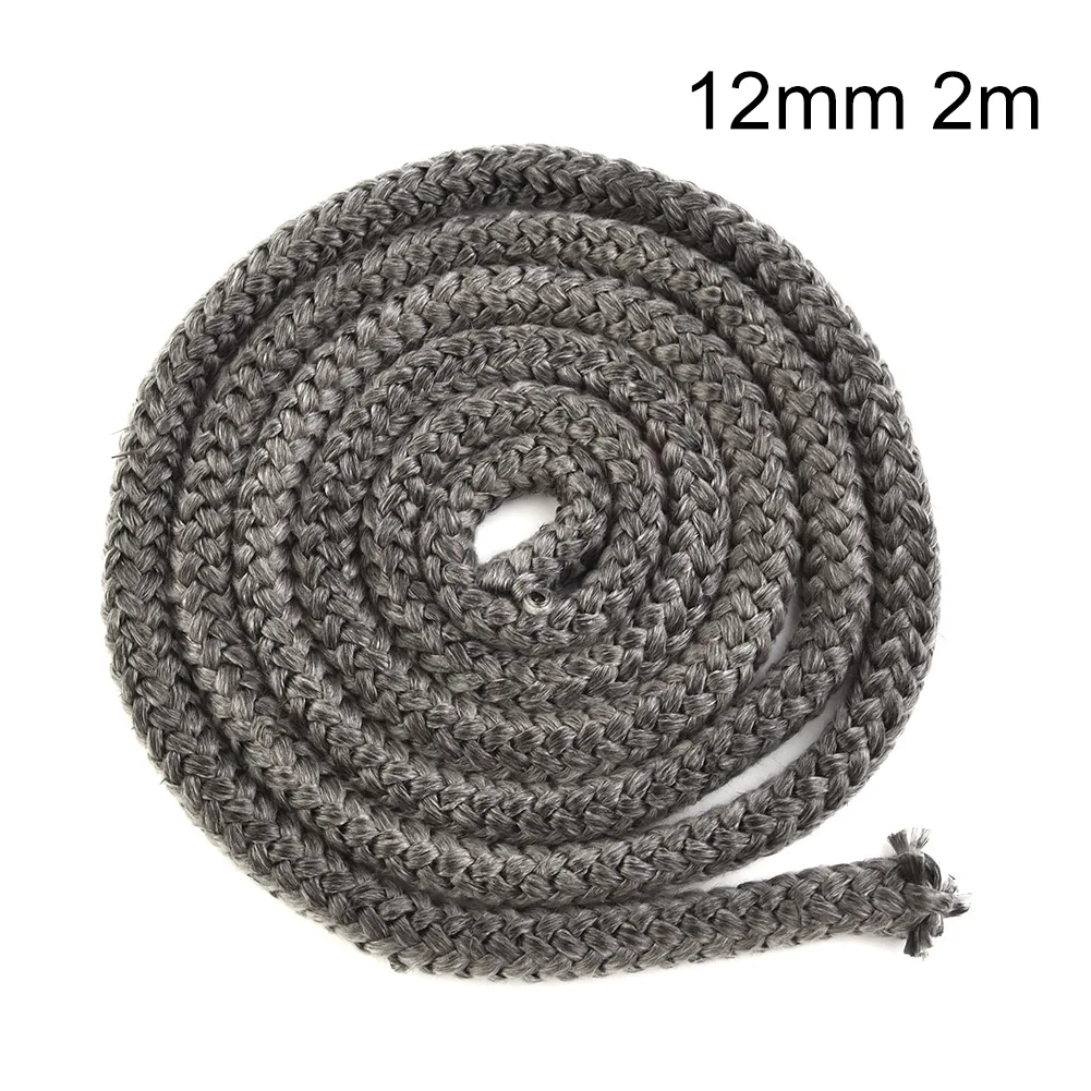 2m Length 10/12 Mm Fiberglass Black Stove/Fire Rope Wood Burning Stove Log Burner Door Seal For Boiler Industrial Oven Wood