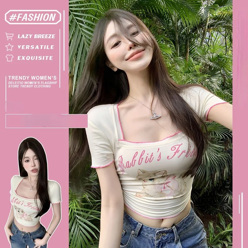 

Japanese Grunge T-shirt Y2k Aesthetics Harajuku Anime Cartoon Tees Short Sleeve Women Kawaii Clothing Vintage Streetwear Tops