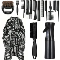 WANMEI – ensemble de cape de barbier pour Salon de coiffure, cape de styliste avec boucle réglable, brosse de dépoussiérage et peigne, outil de Salon de coiffure 6