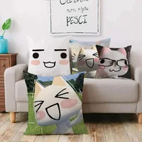 Cartoon Cute Toro Inoue Cat Pillow Covers Cartoon Sofa Decorative Home Double-sided Printing Short Plush Cute Cushion Cover 2