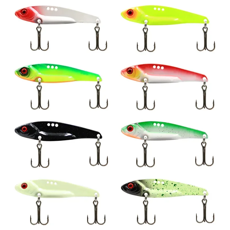 

7g10g Luminous Metal VIB Spinner Spoon Fishing Lures Gold Silver Artificial Bait With Feather Treble Hook Trout Pike Bass Tackle