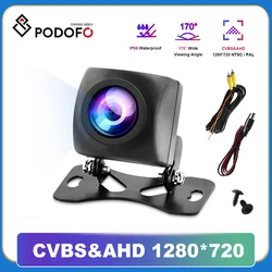 Podofo AHD Car Rear View Camera HD Reverse Parking Video Monitor Waterproof Backup Night Vision Lens 6M Cable for Car Radio Mp5