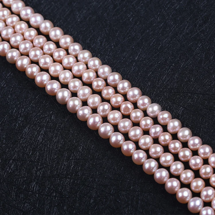 

7-8mm fashion natural pink near round shape freshwater pearl strand