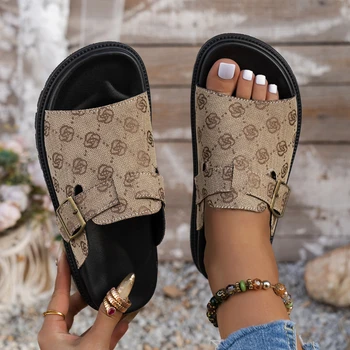 Women Slippers Trend New Summer Anti-slip Beach Shoes Platform Flat Sandals Slip on Outdoor Comfortable Slippers Slides Women 1