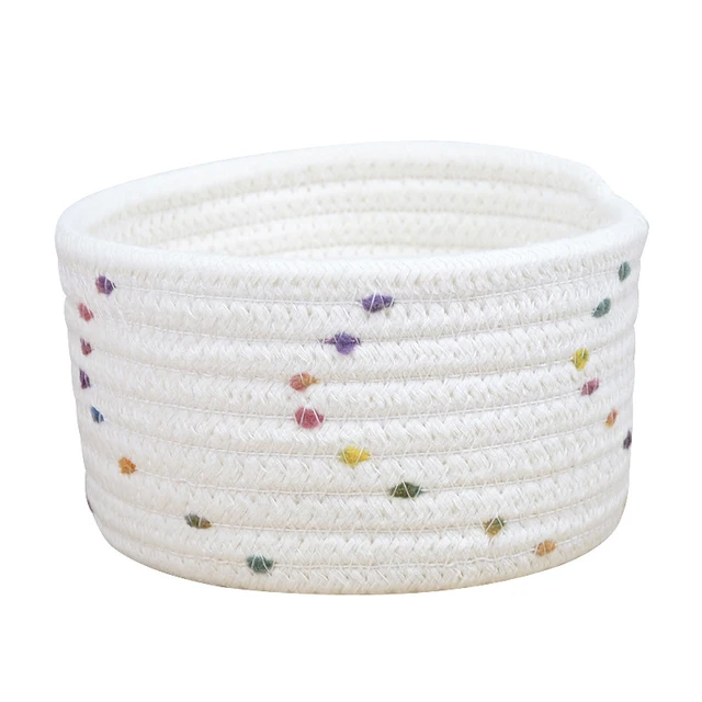 Többfunkciós Színes Tároló Kosár Szervező Kozmetikumok Snackek Játék Doboz Toll Tartó Pamut Kötél Szövött - Image 5